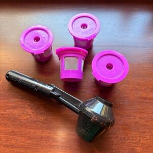 Reusable K-cup Compatible Coffee Filter Pods with EZ Scoop. Set of 4 + Scoop
